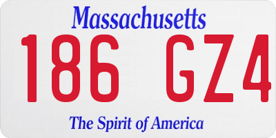 MA license plate 186GZ4
