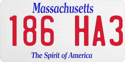 MA license plate 186HA3