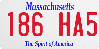 MA license plate 186HA5