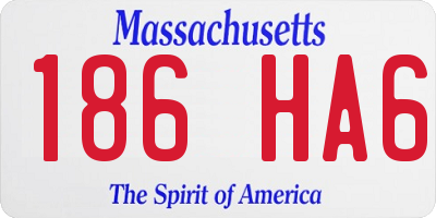 MA license plate 186HA6