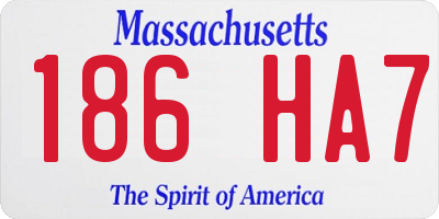 MA license plate 186HA7