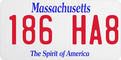 MA license plate 186HA8