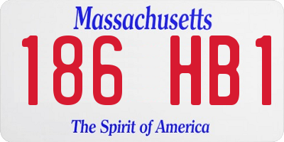 MA license plate 186HB1