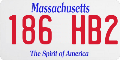 MA license plate 186HB2