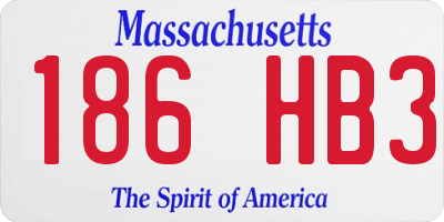 MA license plate 186HB3