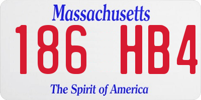 MA license plate 186HB4