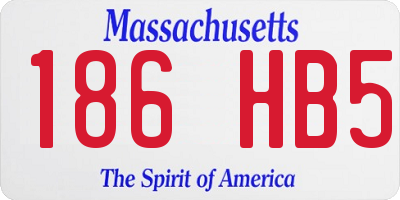 MA license plate 186HB5