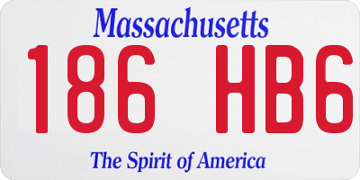 MA license plate 186HB6