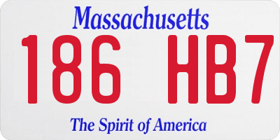 MA license plate 186HB7
