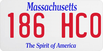 MA license plate 186HC0