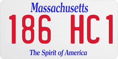 MA license plate 186HC1