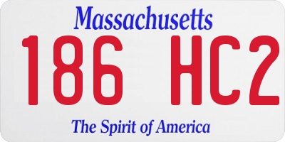 MA license plate 186HC2