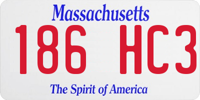 MA license plate 186HC3