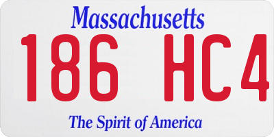 MA license plate 186HC4