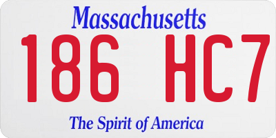 MA license plate 186HC7