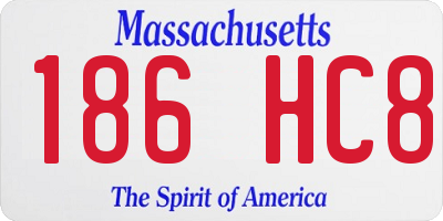 MA license plate 186HC8