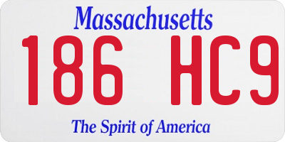MA license plate 186HC9