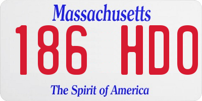 MA license plate 186HD0
