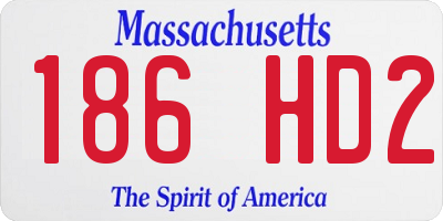 MA license plate 186HD2