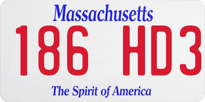 MA license plate 186HD3