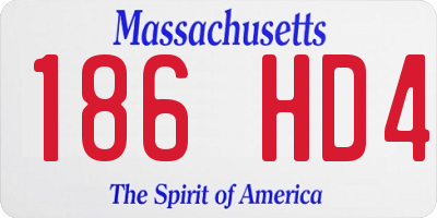 MA license plate 186HD4