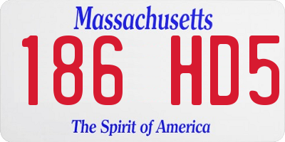 MA license plate 186HD5