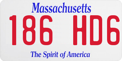 MA license plate 186HD6