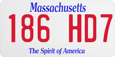 MA license plate 186HD7