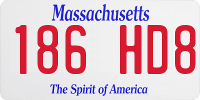 MA license plate 186HD8