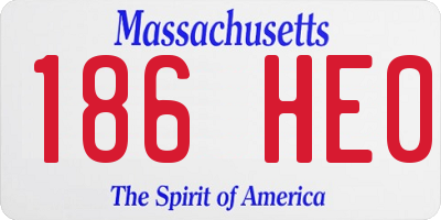 MA license plate 186HE0