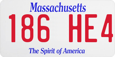 MA license plate 186HE4