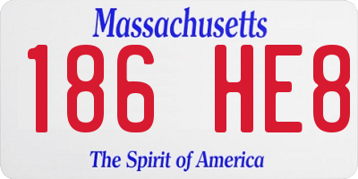 MA license plate 186HE8