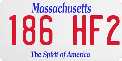 MA license plate 186HF2