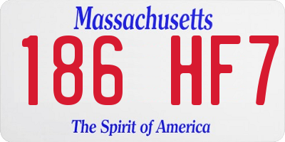 MA license plate 186HF7
