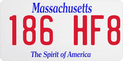 MA license plate 186HF8