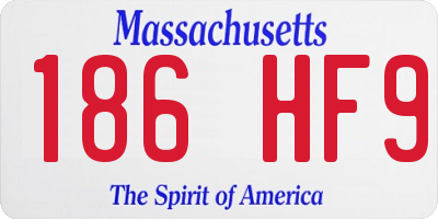 MA license plate 186HF9