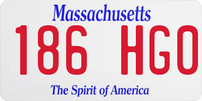 MA license plate 186HG0