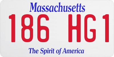 MA license plate 186HG1