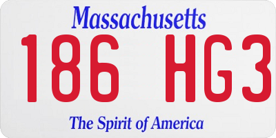 MA license plate 186HG3