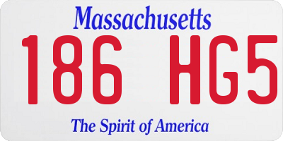 MA license plate 186HG5