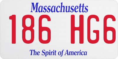 MA license plate 186HG6