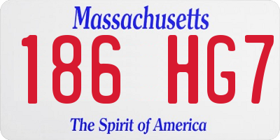MA license plate 186HG7