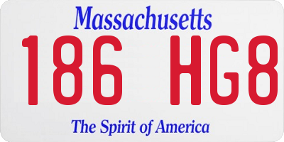 MA license plate 186HG8