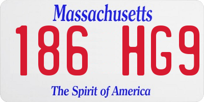 MA license plate 186HG9
