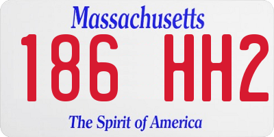 MA license plate 186HH2