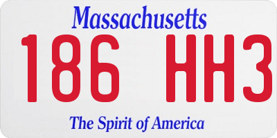 MA license plate 186HH3