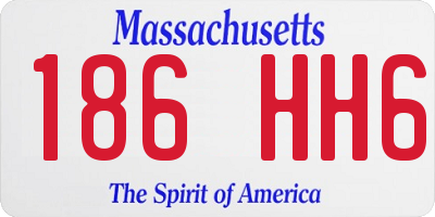 MA license plate 186HH6