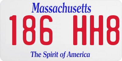 MA license plate 186HH8