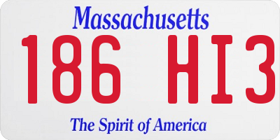 MA license plate 186HI3