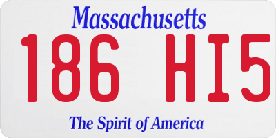 MA license plate 186HI5